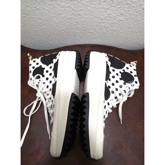 Converse Polka Dot Platform High-Top Sneakers White & Black Canvas Unisex Size 1 - Picture 8 of 15